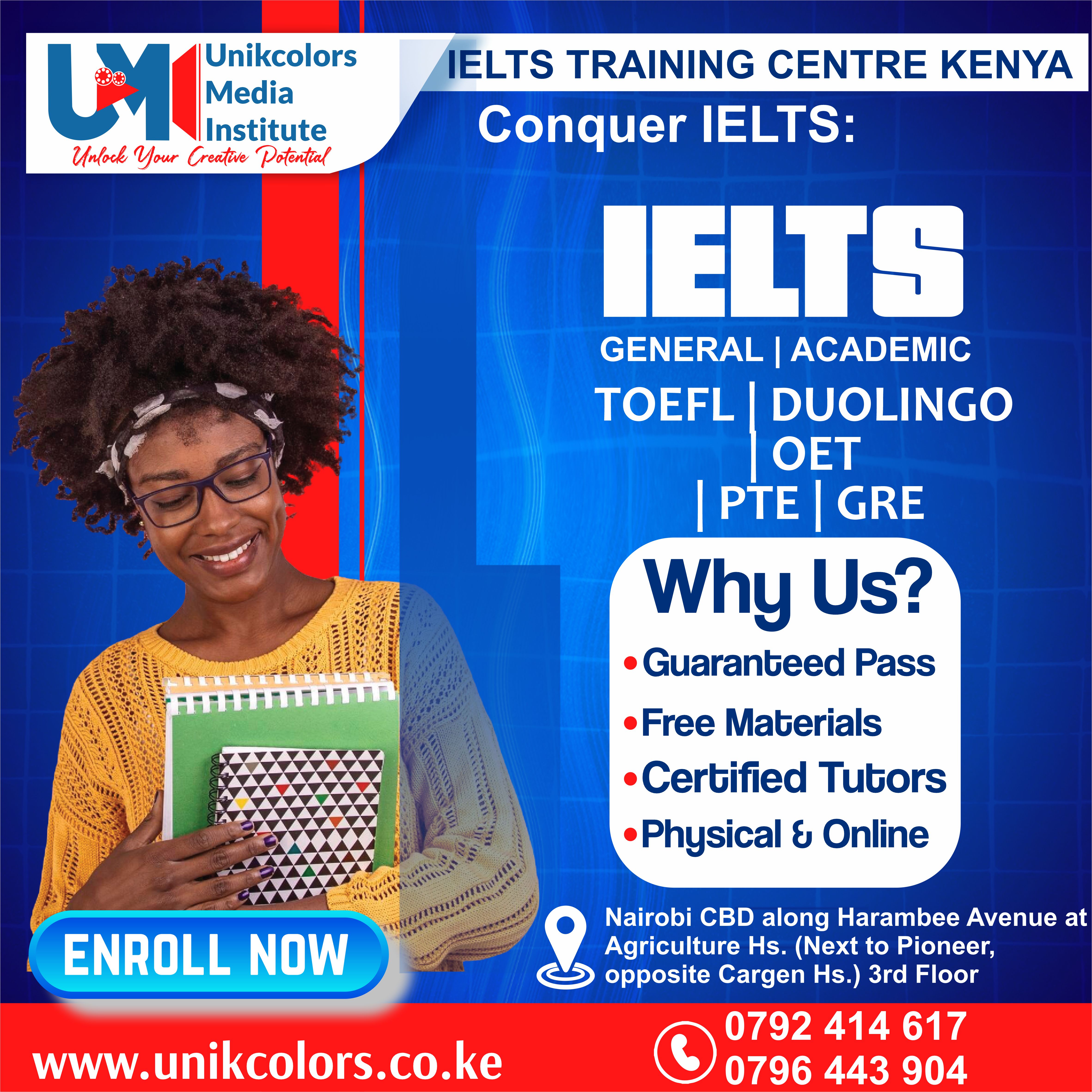 IELTS TRAINING CENTRE KENYA - IELTS PREPARATION | OET | TOEFL | PTE | GRE | DUOLINGO